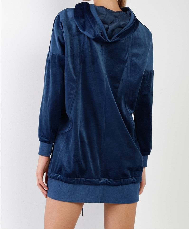 Navy hooded Mini dress