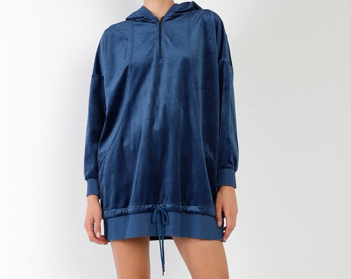 Navy hooded Mini dress