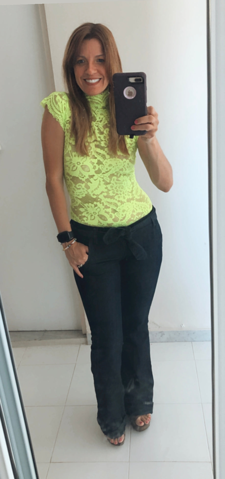 NEON lace bodysuit