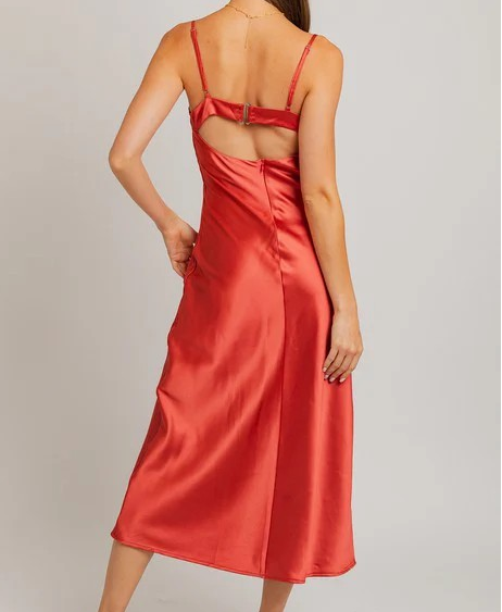 Rust Lace Satin Midi Pj