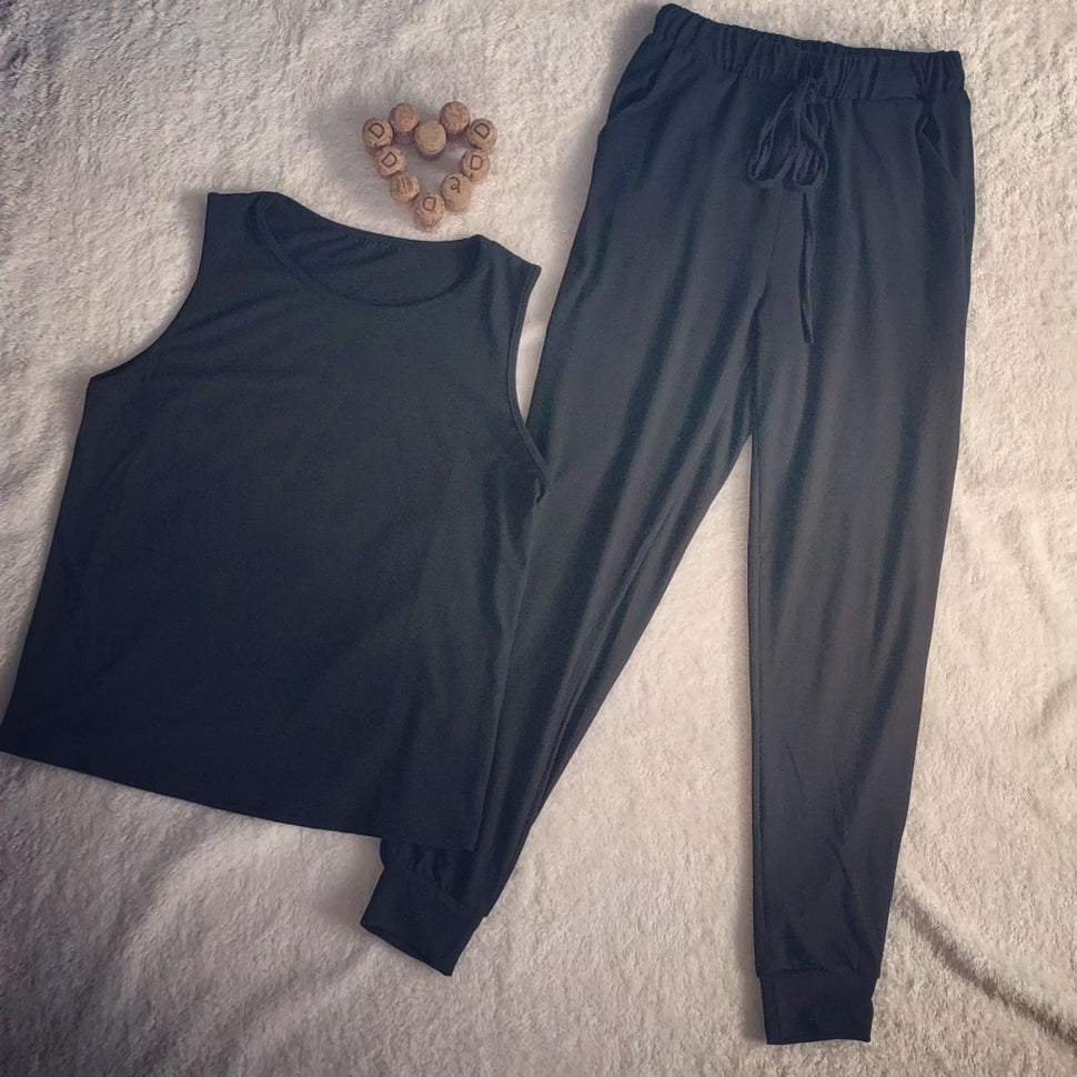 Loungewear Jogger Set Sleeveless Top & Long Pant