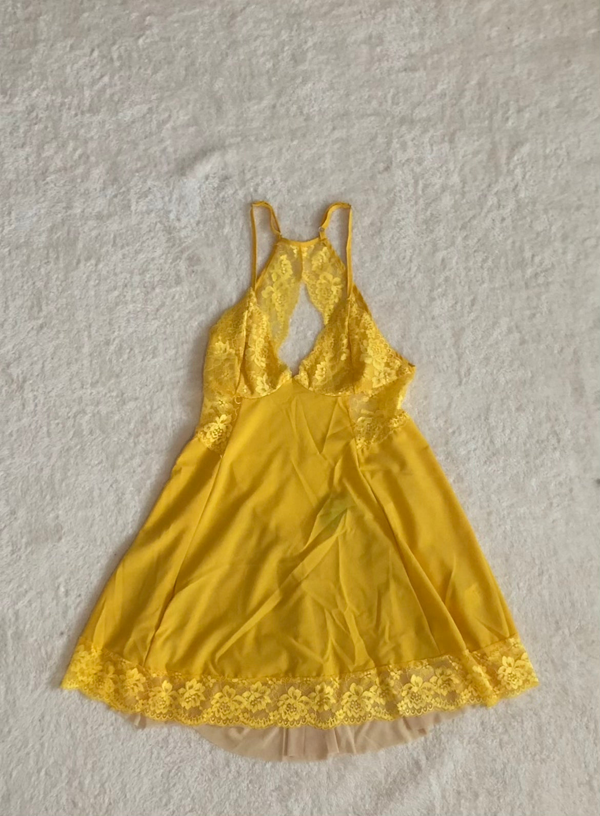 Yellow open back babydoll