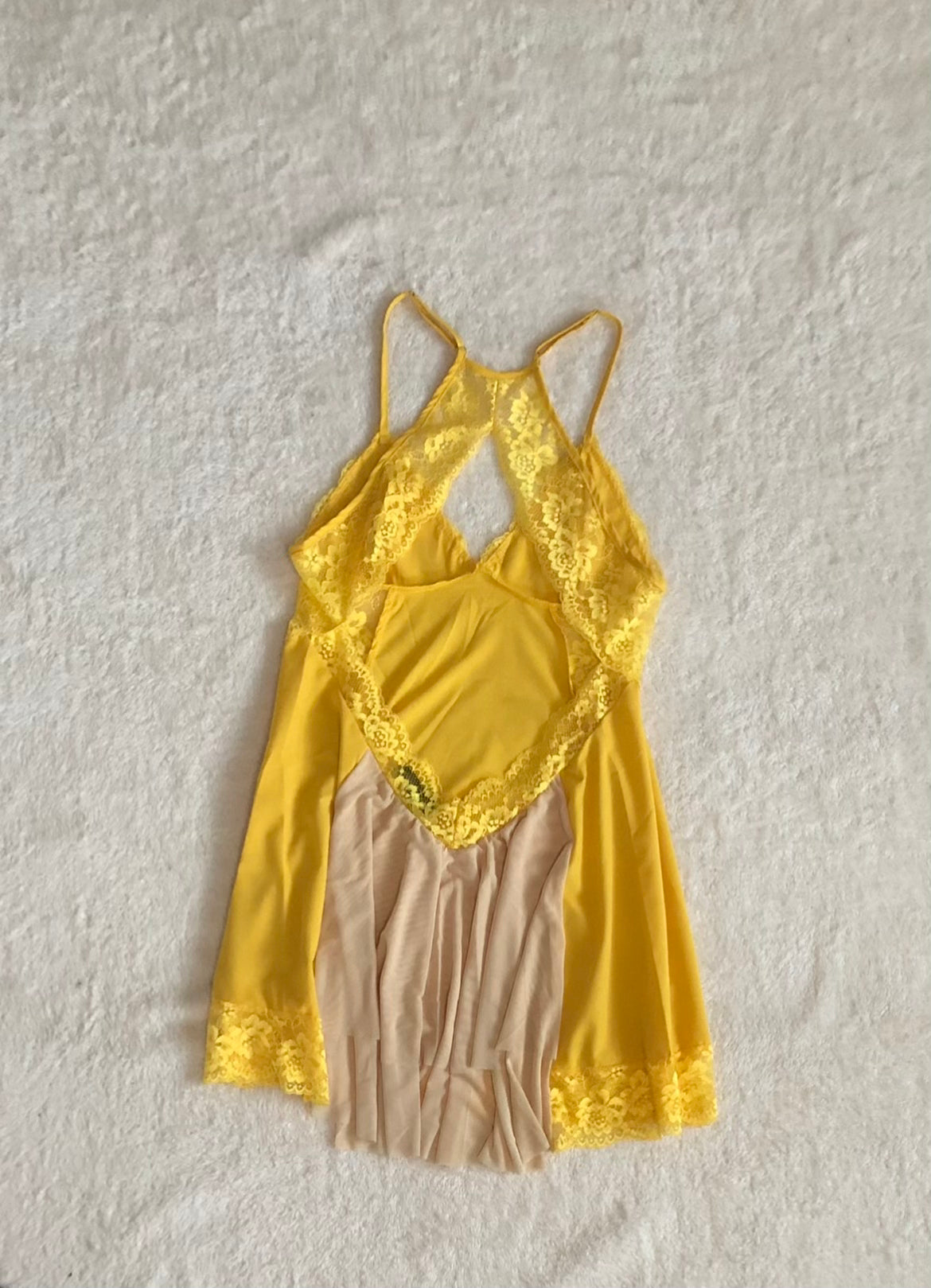 Yellow open back babydoll