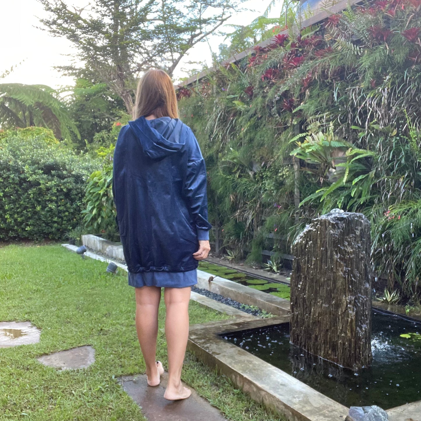 Navy hooded Mini dress