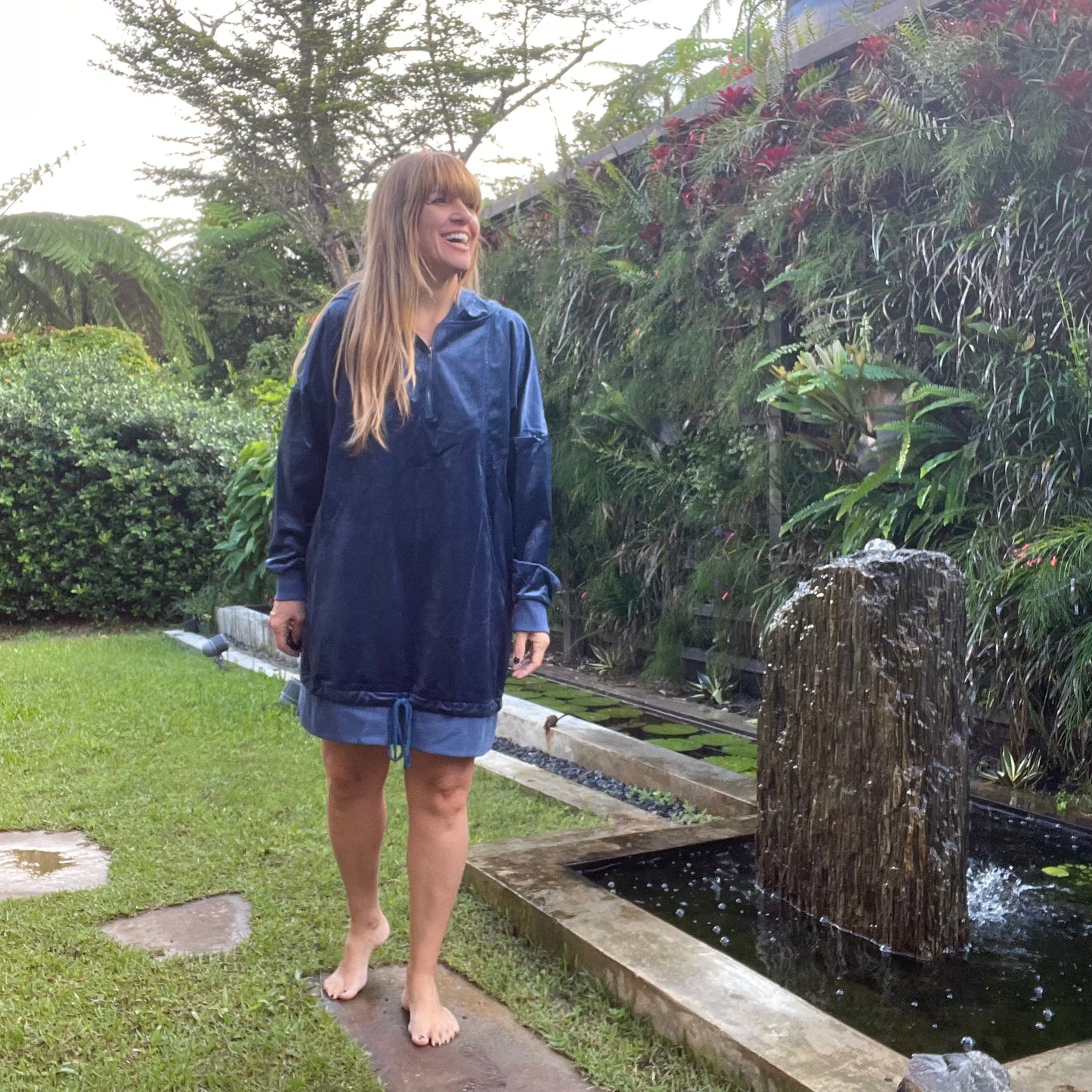 Navy hooded Mini dress