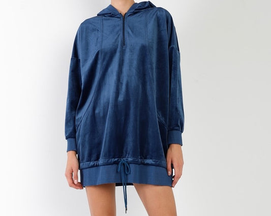 Navy hooded Mini dress