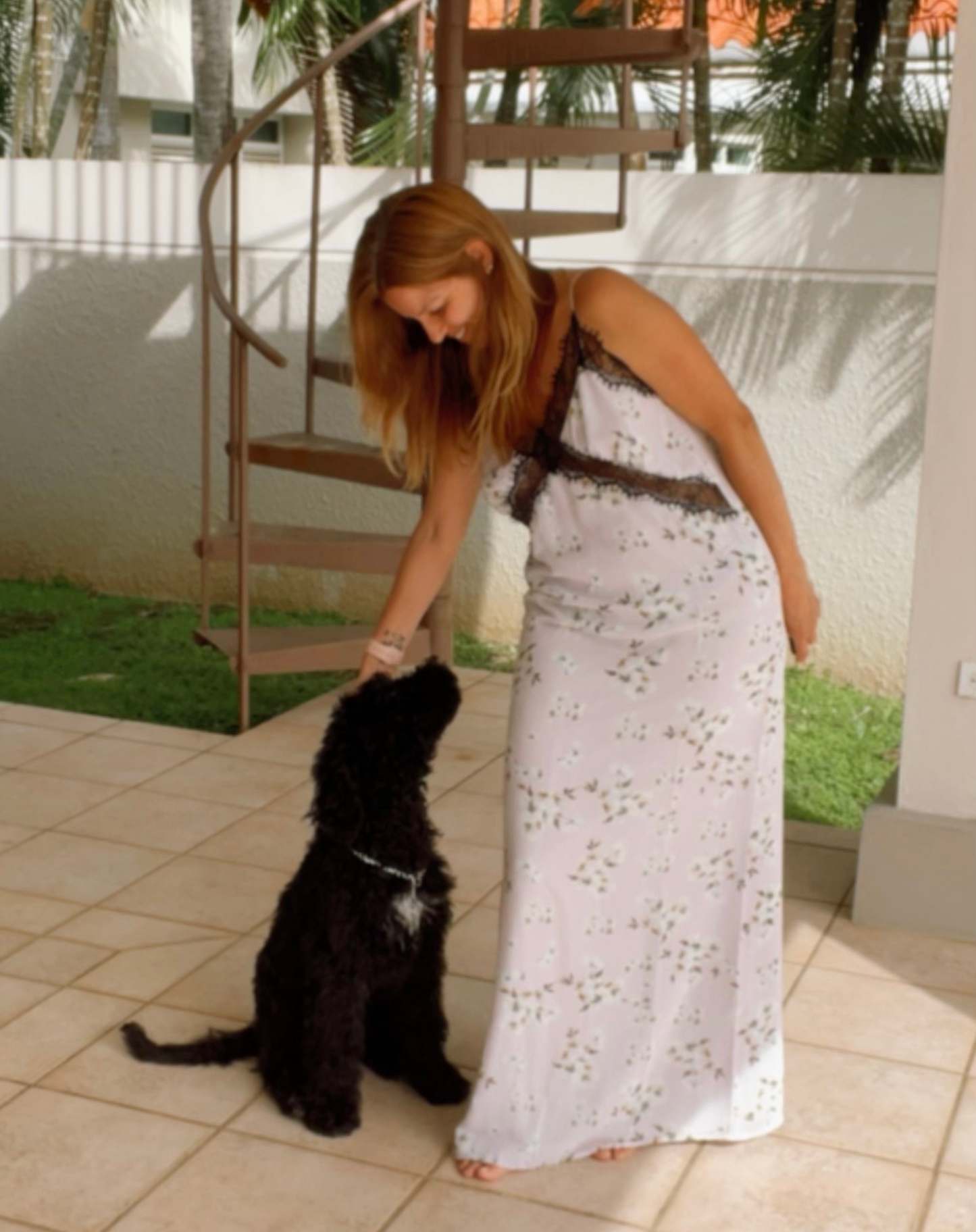 Lilac sleeveless pajama maxi dress